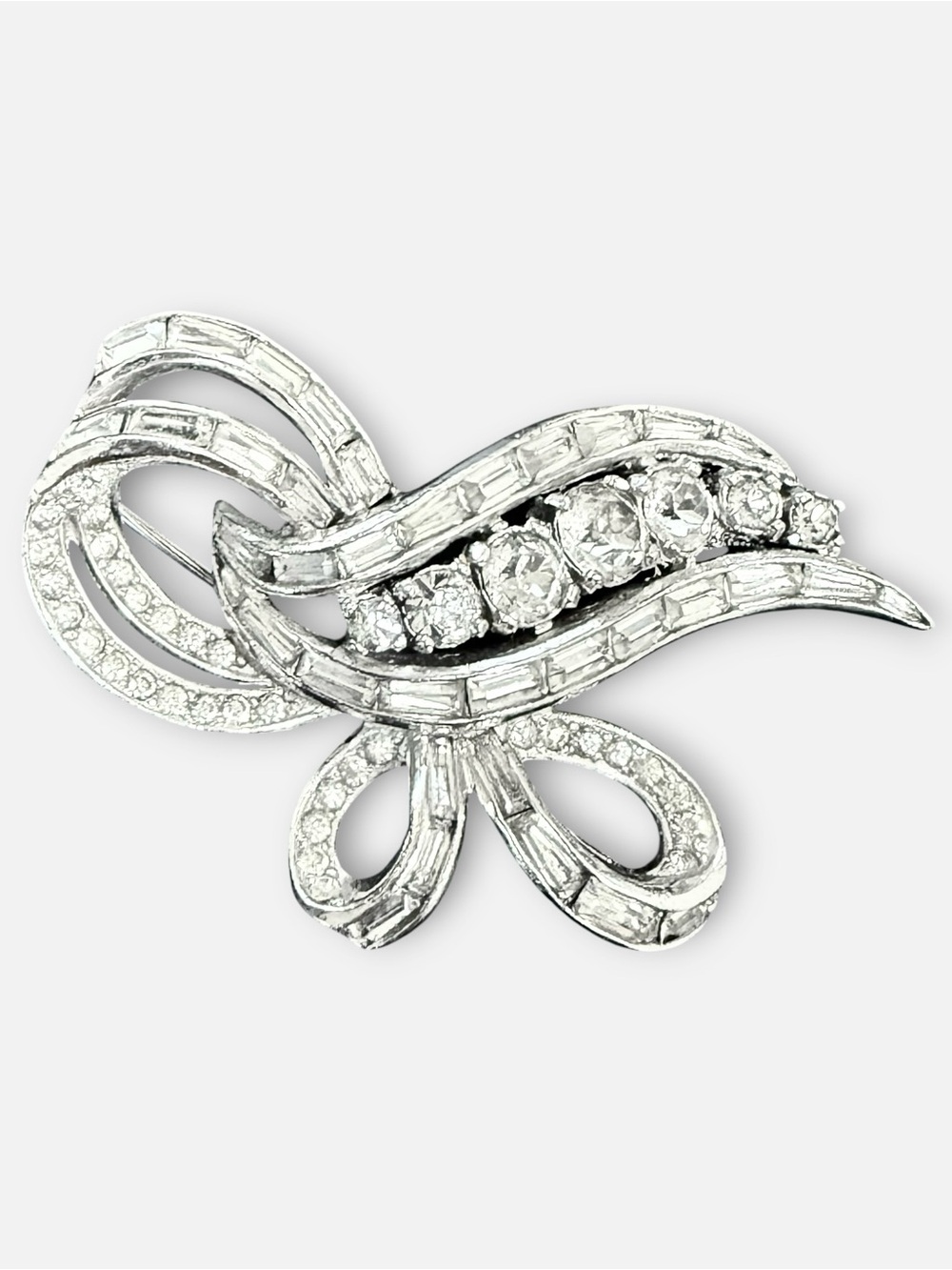 Vintage Mazer Bros. Signed Rhinestone Brooch